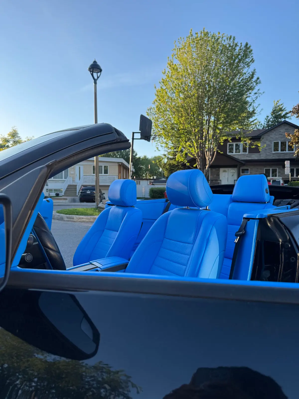 Sièges décapotable bleu électrique
